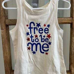 Cat & Jack White Tank Top with Blue and Red Star Graphic